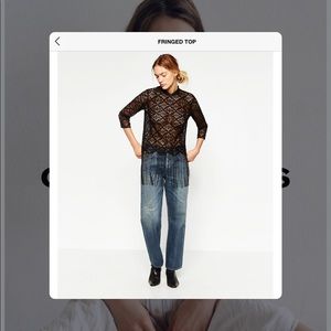 Never Worn Zara Fringed Top
